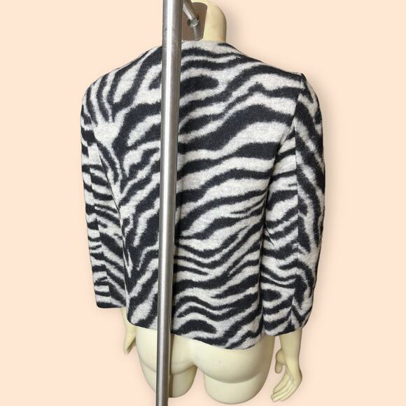 Ann Taylor Zebra Wool 3/4 Length Sleeve Jacket - Picture 3 of 6